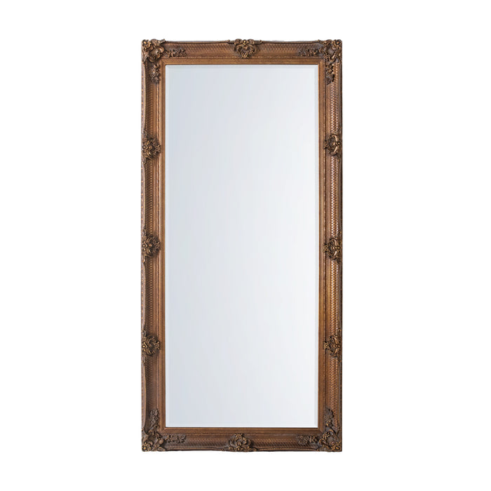 Nelson Lighting NL1409495 Aged Gold Wood Rectangle Leaner Mirror