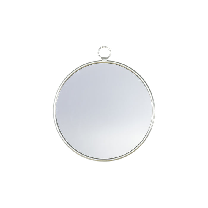 Nelson Lighting NL1409520 Satin Silver Hanging Loop Large Round Mirror