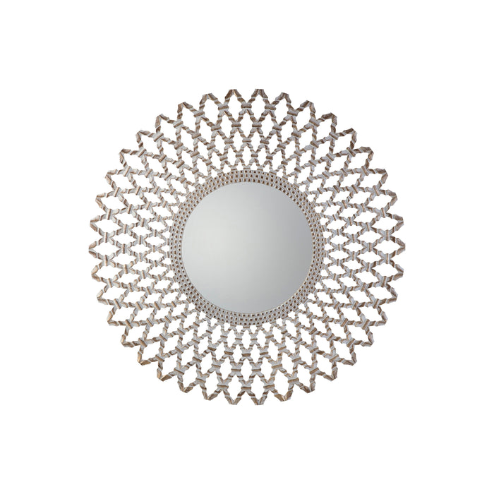 Nelson Lighting NL1409524 Wooden Latticework Round Mirror