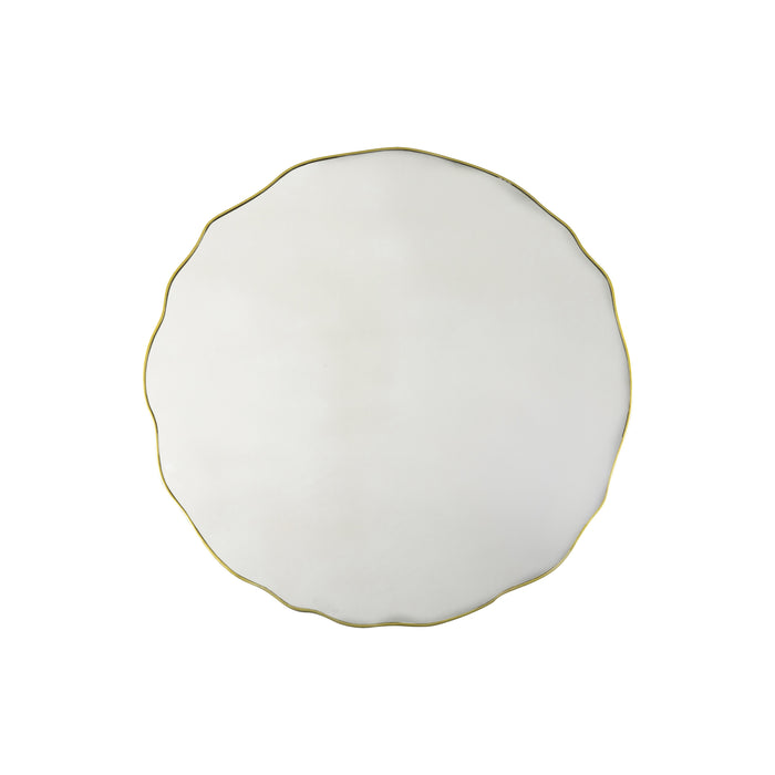 Nelson Lighting NL1409548 Champagne Gold Scalloped Edge Round Mirror