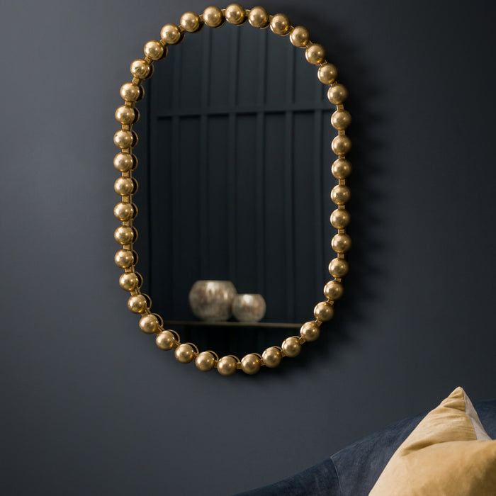 Nelson Lighting NL1409559 Aged Gold Ellipse Mirror