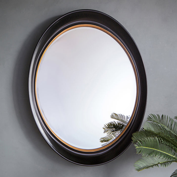 Nelson Lighting NL1409601 Black Oval Mirror