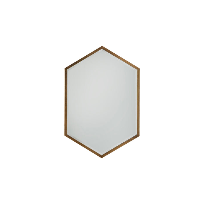 Nelson Lighting NL1409634 Antique Gold Hexagonal Mirror