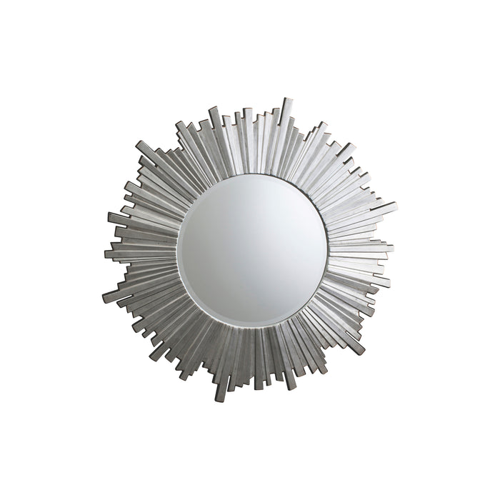 Nelson Lighting NL1409637 Antique Silver Star Burst Round Mirror