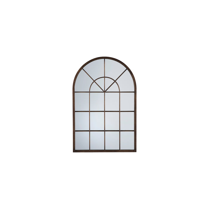 Nelson Lighting NL1409665 Aged Bronze Paint Arch Window Mirror