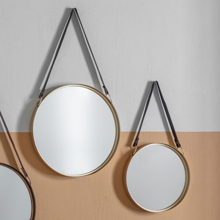 Nelson Lighting NL1409709 Satin Gold Set Of 2 Round Mirrors