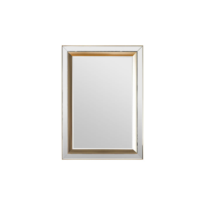 Nelson Lighting NL1409726 Brushed Gold Bevelled Medium Rectangle Mirror