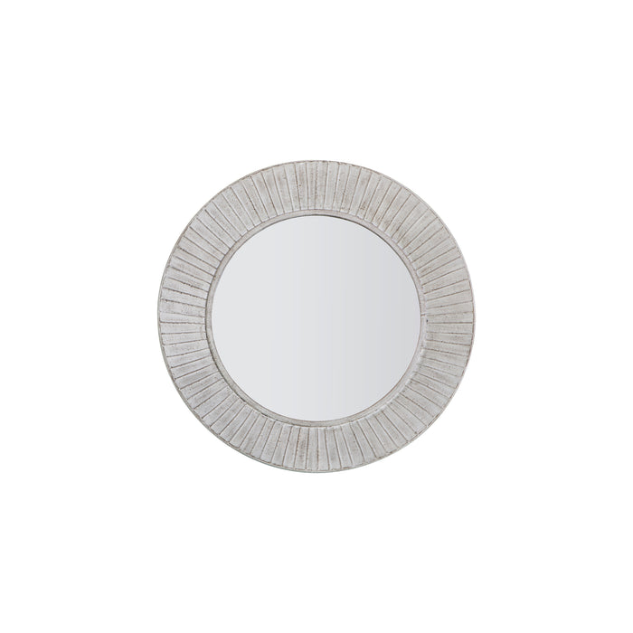 Nelson Lighting NL1409731 Distressed Cream Wooden Round Mirror