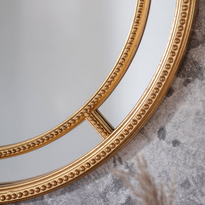 Nelson Lighting NL1409752 Antique Gold Round Mirror