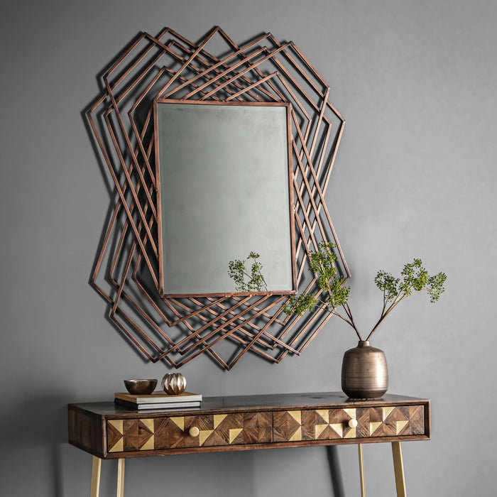 Nelson Lighting NL1409754 Burnished Copper Rectangle Mirror