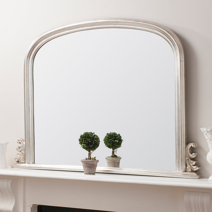 Nelson Lighting NL1409762 Antique Silver Leaf Arch Over Mantel Mirror