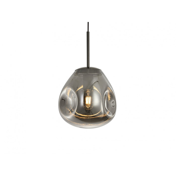 Nelson Lighting LE00308 Melting Glass Pendant Light Smokey Grey Blown Glass