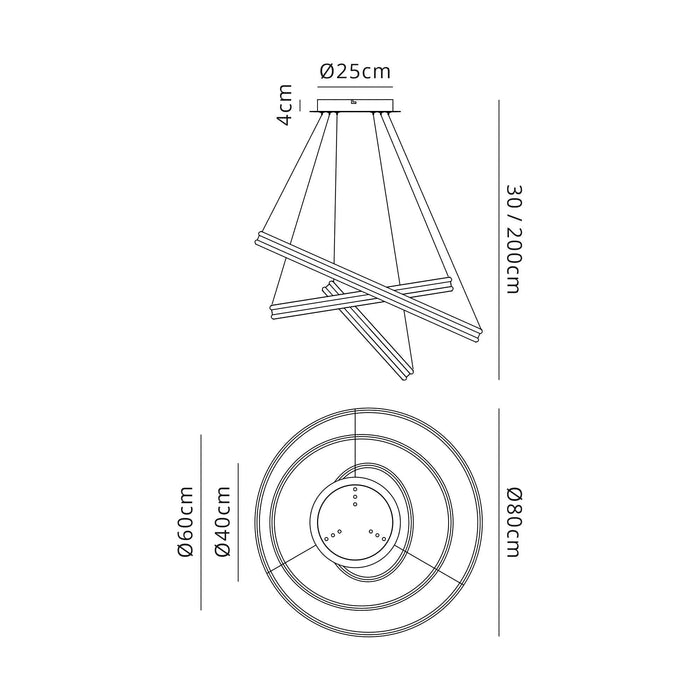 Nelson Lighting NL77709 Orla Pendant 3 Light LED Dimmable Matt White