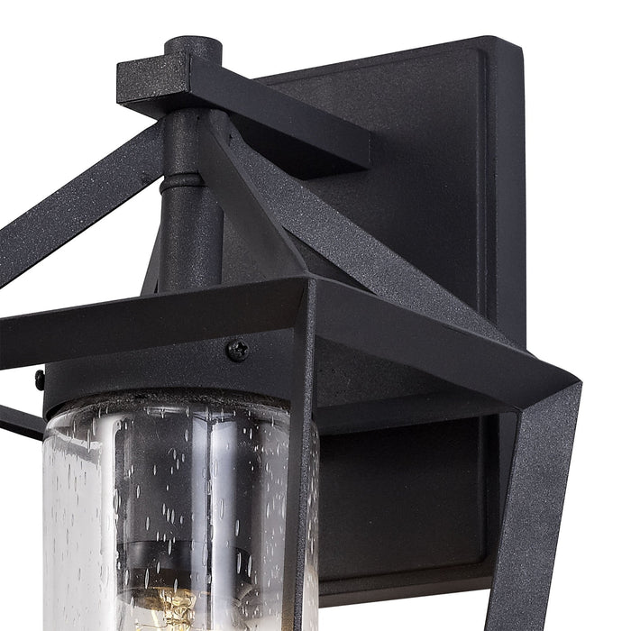 Nelson Lighting NL77809 Carma Outdoor Down Wall Lamp 1 Light Anthracite/Clear Rain Drop Effect Glass