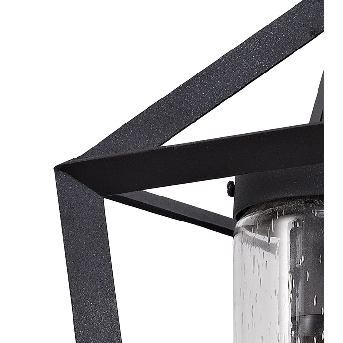 Nelson Lighting NL77809 Carma Outdoor Down Wall Lamp 1 Light Anthracite/Clear Rain Drop Effect Glass