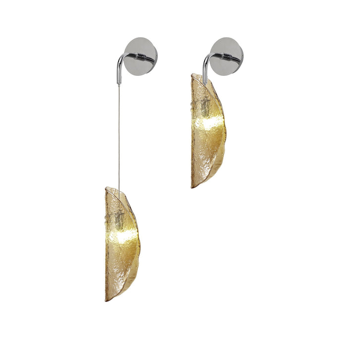 Nelson Lighting NL81949 Wish Wall Light 1 Light Polished Chrome/Amber Glass