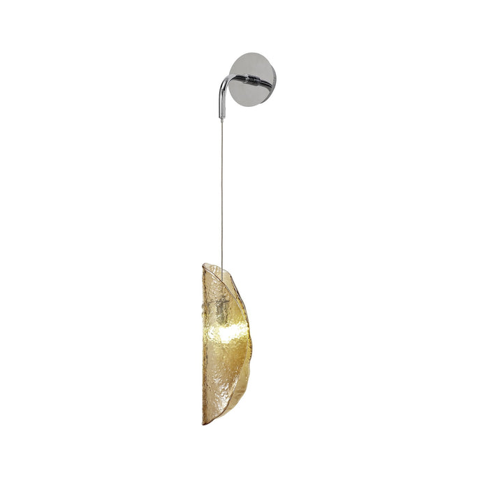 Nelson Lighting NL81949 Wish Wall Light 1 Light Polished Chrome/Amber Glass