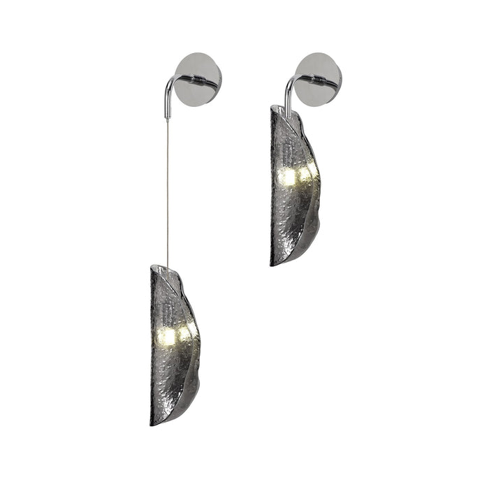 Nelson Lighting NL81959 Wish Wall Light 1 Light Polished Chrome/Smoked Glass