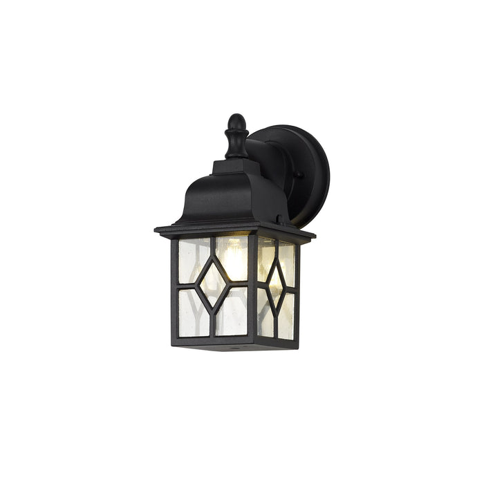 Nelson Lighting NL82489 Guard Outdoor Down Square Criss Cross Wall Lamp Sand Black