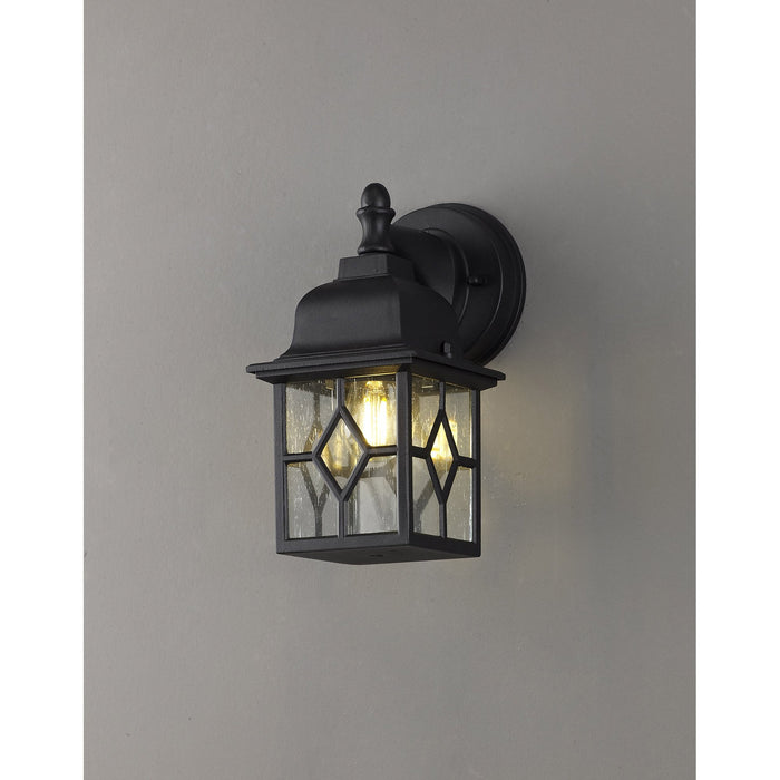 Nelson Lighting NL82489 Guard Outdoor Down Square Criss Cross Wall Lamp Sand Black