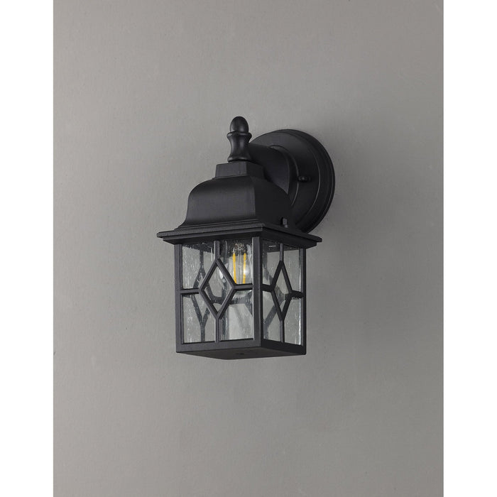 Nelson Lighting NL82489 Guard Outdoor Down Square Criss Cross Wall Lamp Sand Black