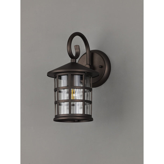 Nelson Lighting NL82499 Guard Outdoor Down Round Grid Wall Lamp Antique Bronze