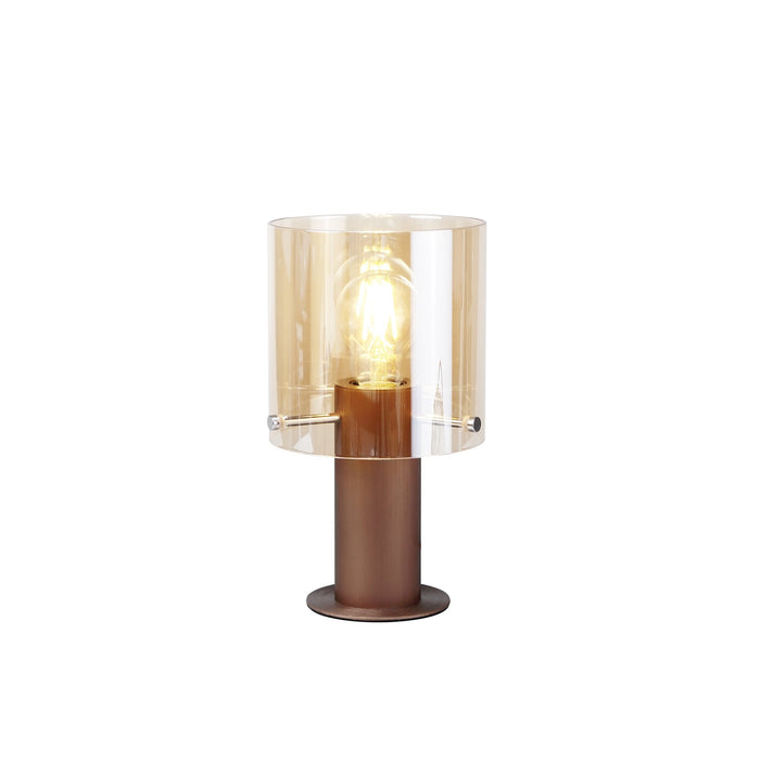 Nelson Lighting NL82669 Blade Table Lamp Mocha/Amber Glass