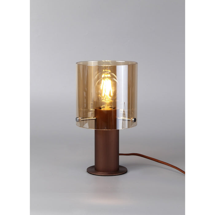 Nelson Lighting NL82669 Blade Table Lamp Mocha/Amber Glass