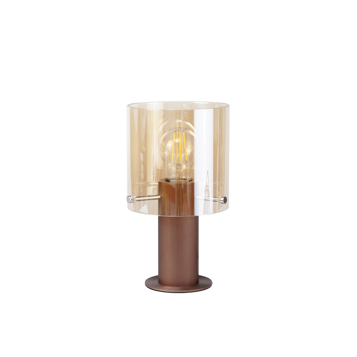 Nelson Lighting NL82669 Blade Table Lamp Mocha/Amber Glass