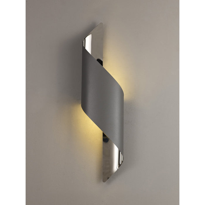 Nelson Lighting NL83119 Kally LED Wall Lamp Large Anthracite/Polished Chrome