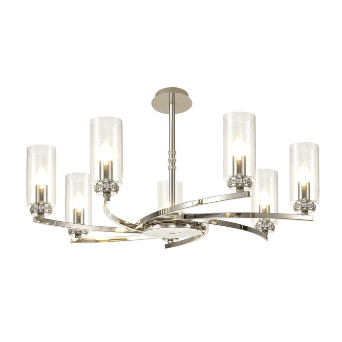 Nelson Lighting NL83749 Darling 7 Light Pendant/Semi Ceiling Polished Nickel