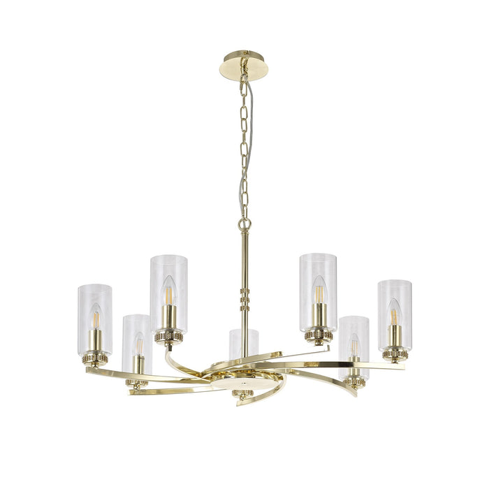 Nelson Lighting NL83759 Darling 7 Light Pendant/Semi Ceiling Polished Gold