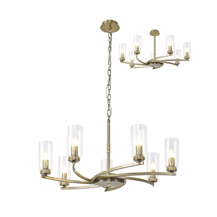 Nelson Lighting NL83769 Darling 7 Light Pendant/Semi Ceiling Antique Brass