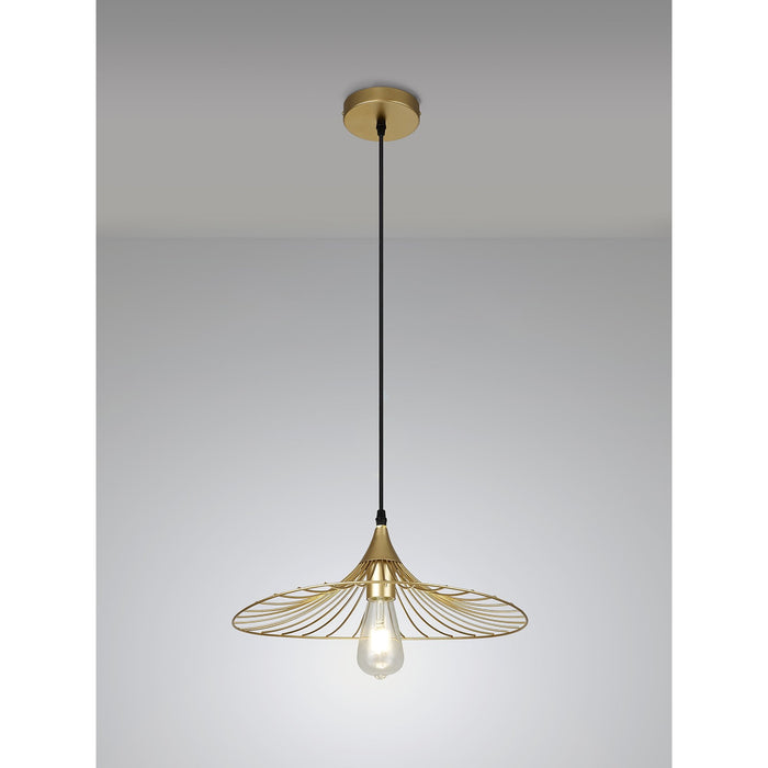 Nelson Lighting NL83789 Belgium Shallow Pendant Painted Gold