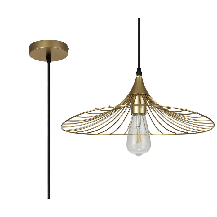 Nelson Lighting NL83789 Belgium Shallow Pendant Painted Gold