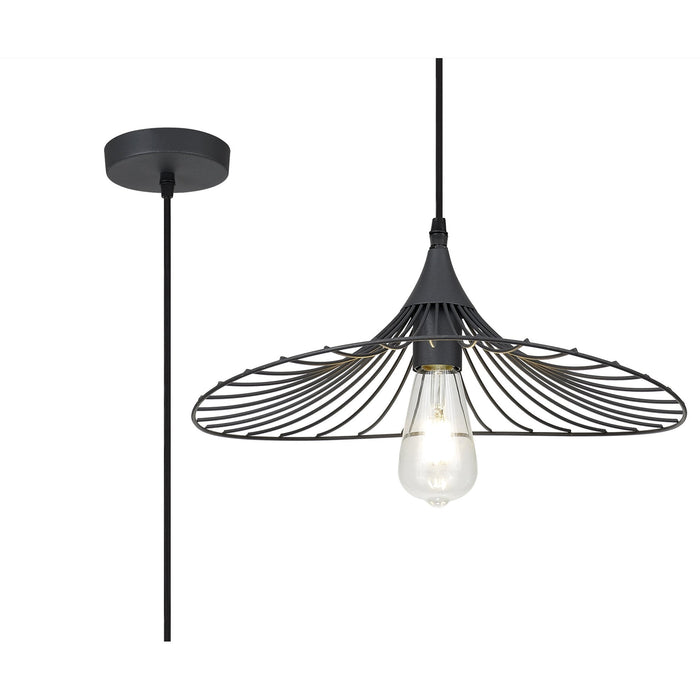 Nelson Lighting NL83809 Belgium Shallow Pendant Graphite