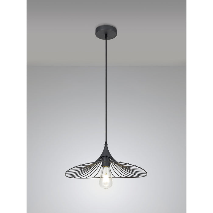 Nelson Lighting NL83809 Belgium Shallow Pendant Graphite