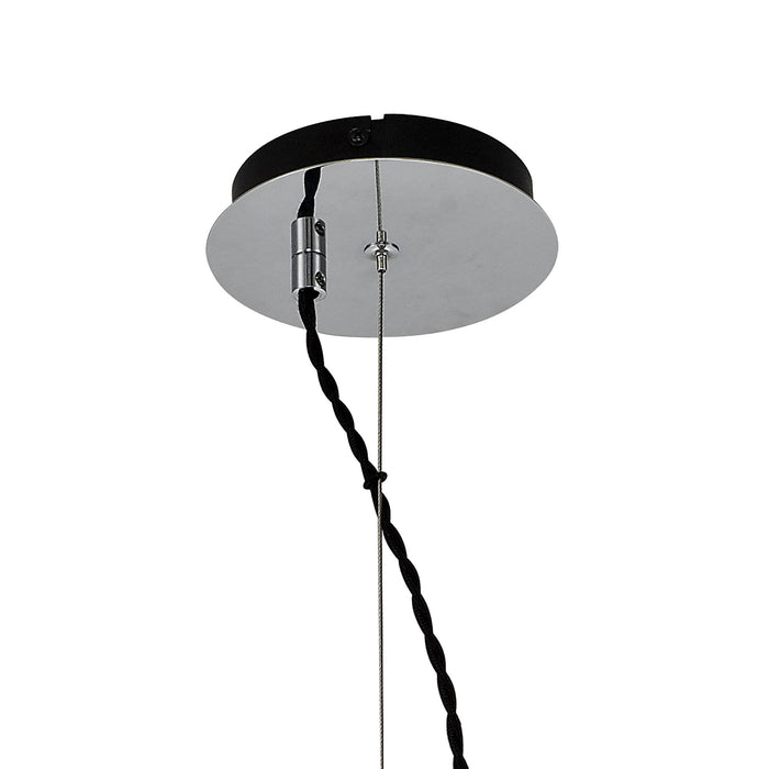 Nelson Lighting NL84169 Zen Pendant 38cm Round Chrome & Smoke