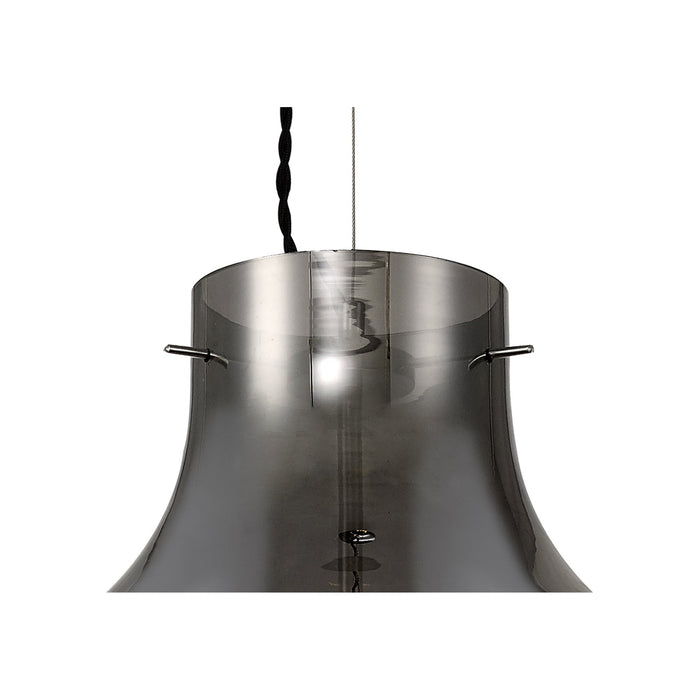 Nelson Lighting NL84169 Zen Pendant 38cm Round Chrome & Smoke