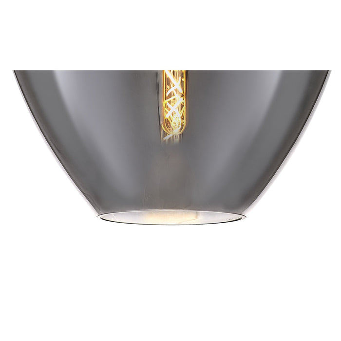 Nelson Lighting NL84169 Zen Pendant 38cm Round Chrome & Smoke