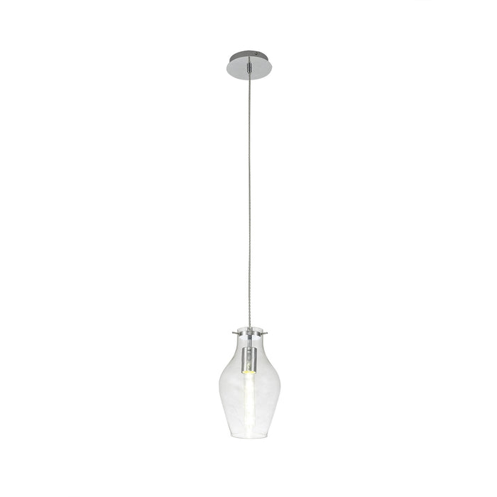 Nelson Lighting NL84179 Zen Pendant 17cm Round Chrome & Clear