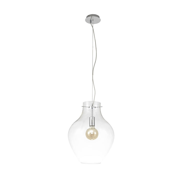 Nelson Lighting NL84199 Zen Pendant 38cm Round Chrome & Clear