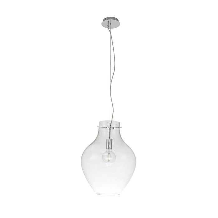 Nelson Lighting NL84199 Zen Pendant 38cm Round Chrome & Clear