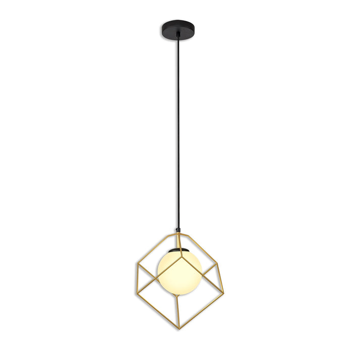 Nelson Lighting NL84839 Helma Single Pendant Adjustable Matt Black/Painted Gold