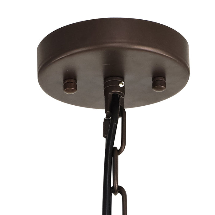Nelson Lighting NL85139 Clover 10 Light Round Pendant Brown Oxide / Smoke Glass