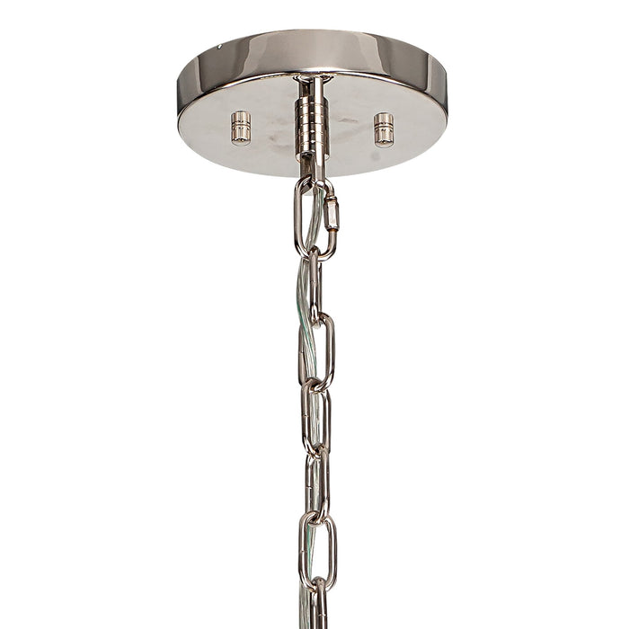 Nelson Lighting NL85169 Clover 16 Light Round Pendant Polished Nickel / Smoke Glass