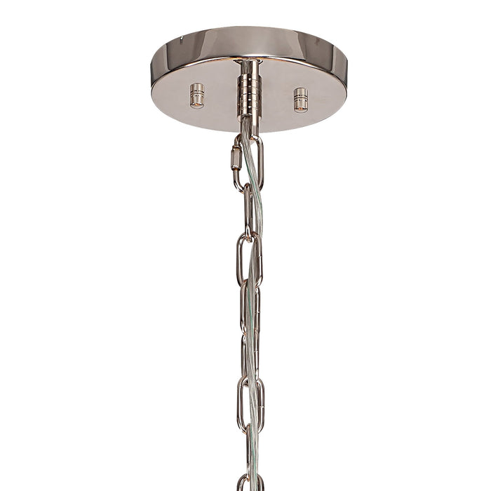 Nelson Lighting NL85179 Clover 16 Light Round Pendant Polished Nickel / Champagne Gold Glass