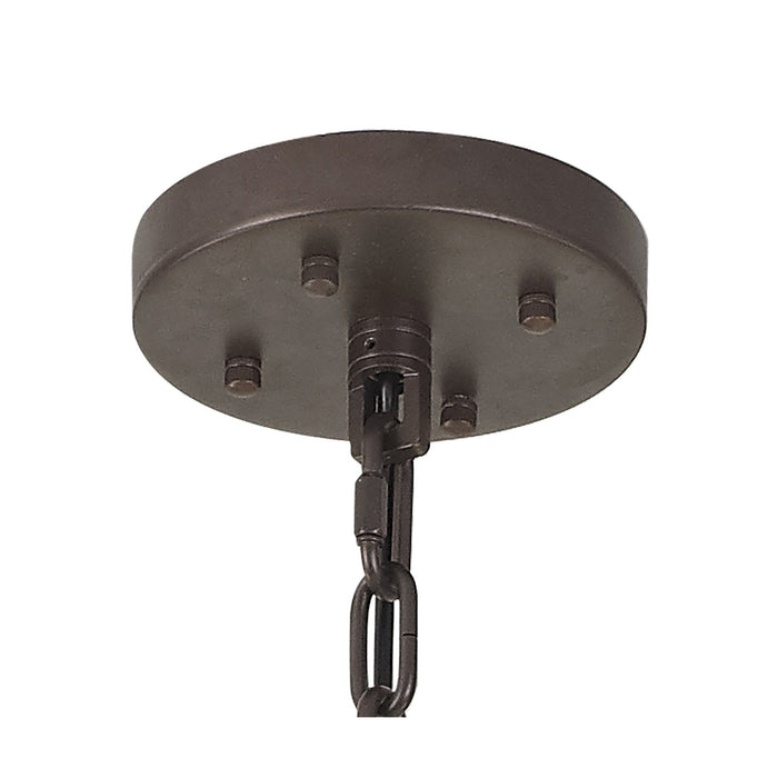 Nelson Lighting NL85309 Clover 32 Light Oval Pendant Brown Oxide / Clear Glass