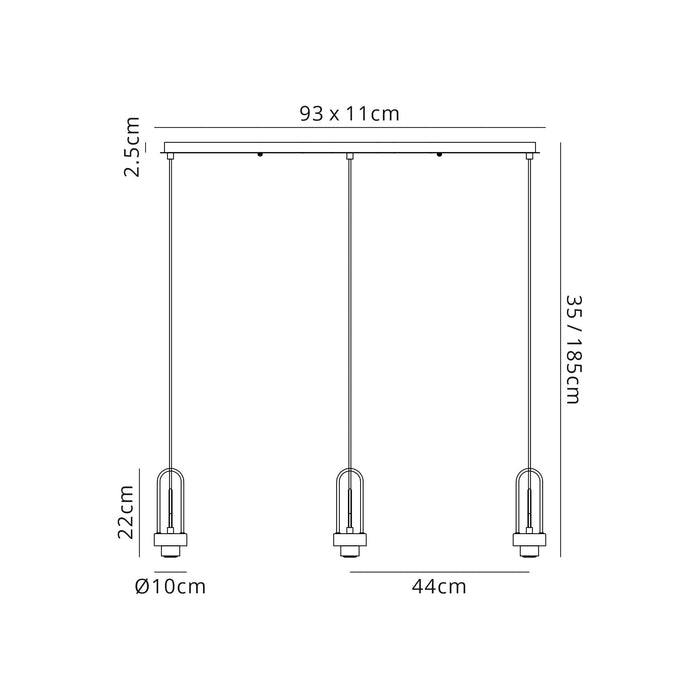 Nelson Lighting NL83179 Acme Linear Suspension Kit Copper/Matt Black