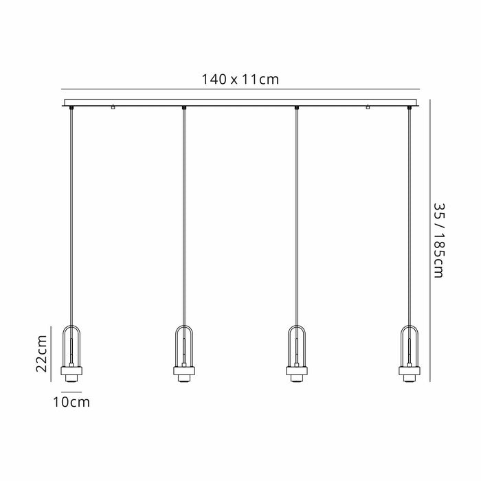 Nelson Lighting NL83209 Acme Linear Suspension Kit Polished Nickel/Matt Black